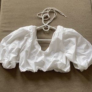 H&M puffy sleeve cotton top